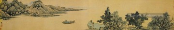 shen zhou se séparant au jing rivière tradition chinoise Peinture à l'huile